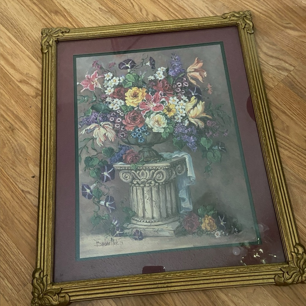 Home Interior by Barbara Mock Large Floral Arrangement On Pedestal Lily Lilac
